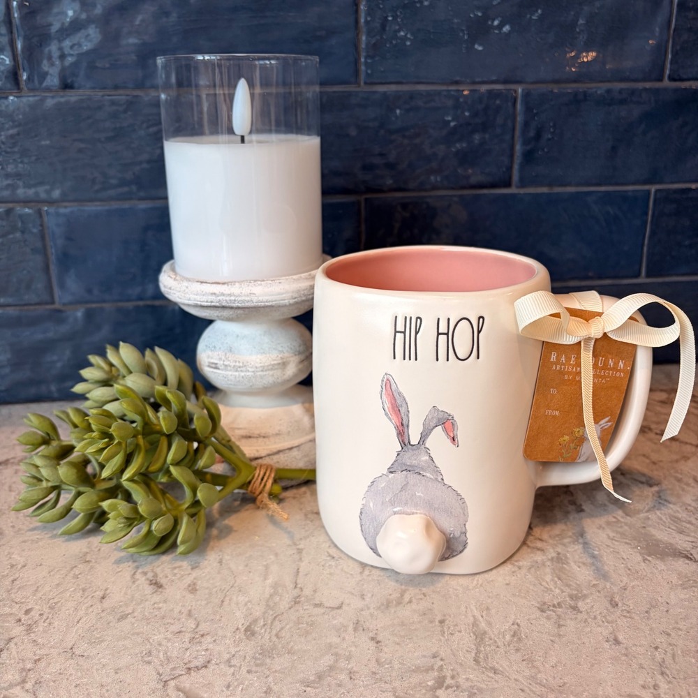 NWT Rae Dunn HIP‎ HOP Bunny Coffee Mug 3D tail
